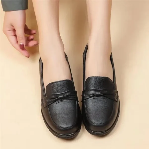 New Spring Women Shoes Low Top Round Head Loafers Waterproof Soft Leather Shoes Solid Color Versatile Casual Shoes Zapatos Mujer - Image 4