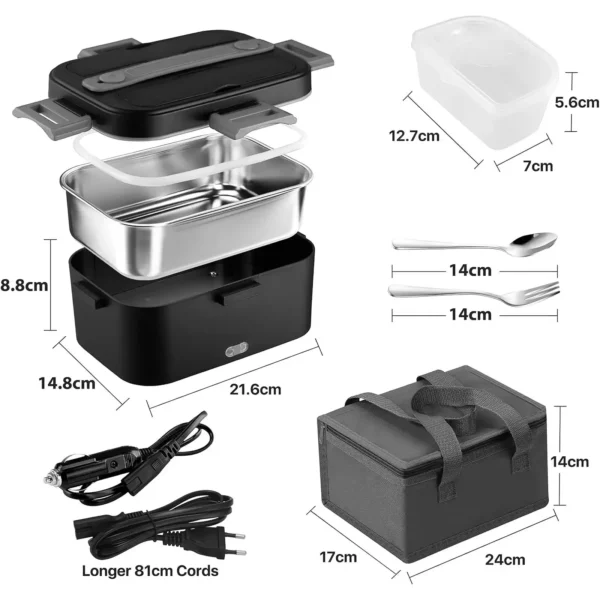 2 in 1 Portable Electric Lunch Box Electric Lunch Heating Lunch Box with Heating Function Household Appliances Food Box - Image 2