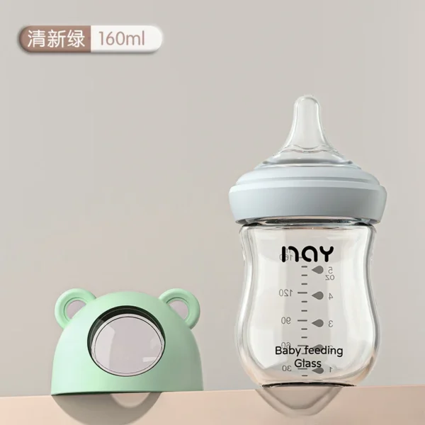 0-3 Month Glass Bottle Newborn Glass Feeding Bottle Wide Caliber Anti-flatulence Nursing Anti-Choke Baby Bottle Infant BPA Free - Image 2