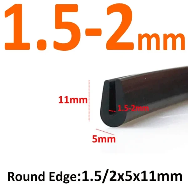 1/2/3/4/5 Meters Black Rubber Edge Strip U Section Anti Oil Seal Edge Shield Encloser - Image 14