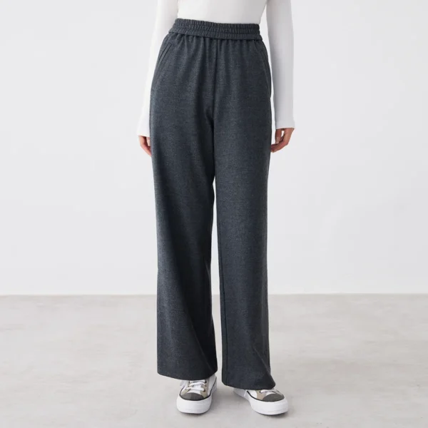 K2572L High quality women's clothing luxury brand casual pants 100% wool pants - Image 3