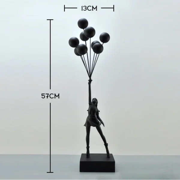 New Balloon Girl Resin Sculptures Figurines Banksy Flying Balloon Girl Statue Home Decoration Luxury Living Room Desk Decor Gift - Image 11