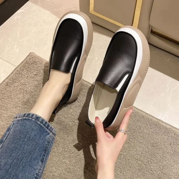 Single Shoes for Women Spring New Retro Loafers Casual Thick Soled Comfortable Soft Leather Soft Soled Mother Shoes - Image 9