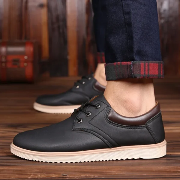 Men's Casual Shoes 2023 Summer Brand Comfortable Flat Shoes for Men Trendy Sneaker Men Lace Up Oxfords Shoes Male Leather Shoes - Image 4