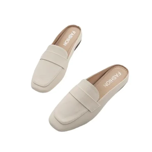 Baotou Half Slippers Women 2024 New Fashion Flat Soft Leather Slip-on Lazy Soft Sole Flat Shoes Zapatos Mujer   Women Shoes - Image 5