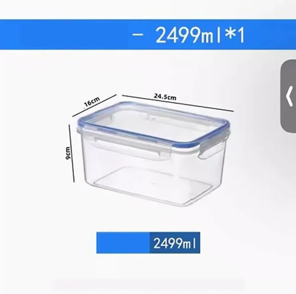 Sealed Rectangular Refrigerator Storage Box with Lid Plastic Crisper Microwave-heated Lunch Box with Lid - Image 5