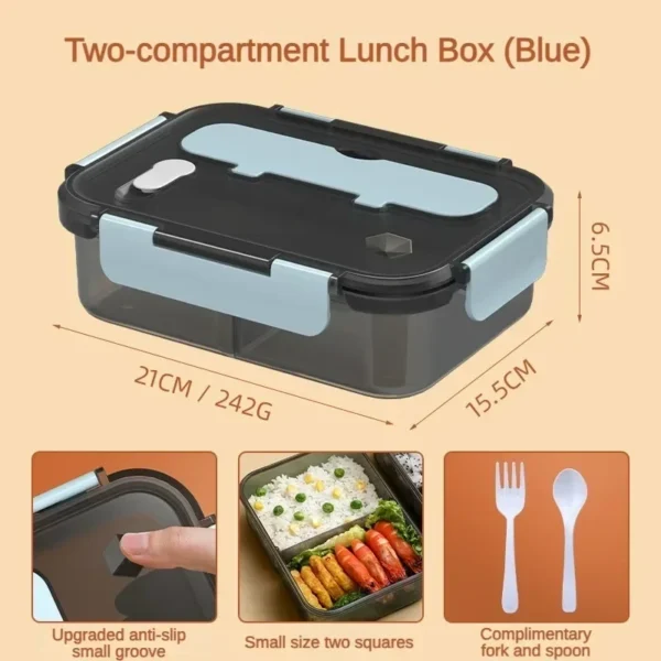 Compartment 1500ML Portable Lunch Box Kids Students Office Bento Box with Fork and Spoon Microwave Food Storage Container - Image 13