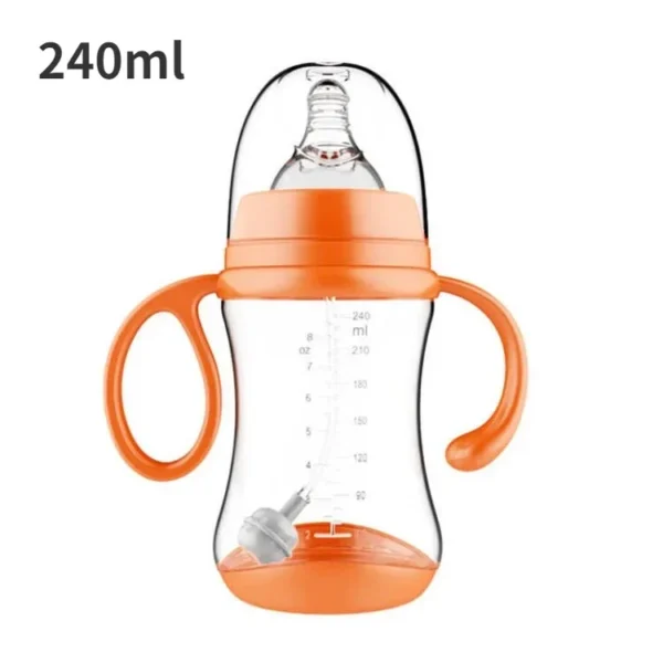 Baby Silicone Feeding Bottles Infant Drop-proof Milk Bottle with Straw Child Anti-hot Handle Drinking Bottle Baby Milk Feeding - Image 10