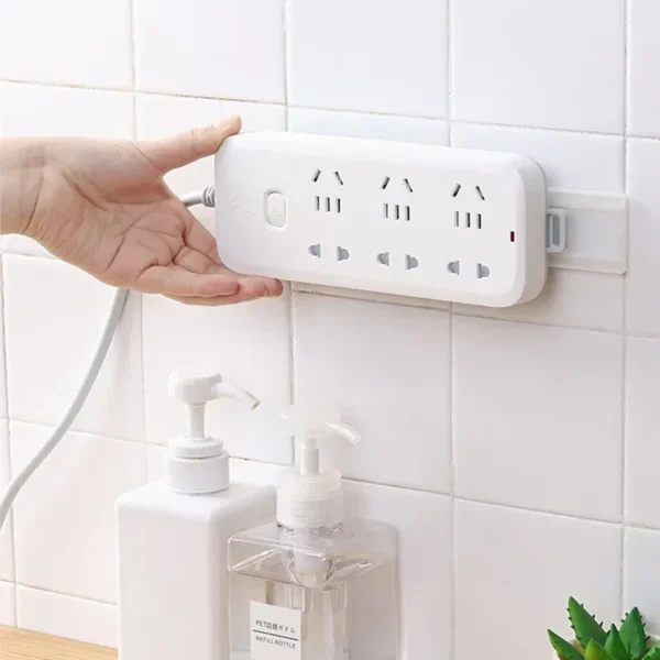 Self-Adhesive Desktop Socket Fixer Cable Organizer Wall Hanging Power Strip Holder Fixator Plug-in Removable Wall-Mounted Fixer - Image 2