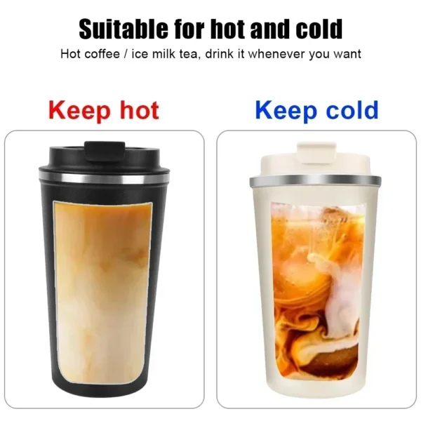 Thermo Cafe Car Thermos Mug for Tea Water Coffee Leak_Proof Travel Thermo Cup Coffee Mug 380/510ML Double Stainless SteelThermo - Image 5