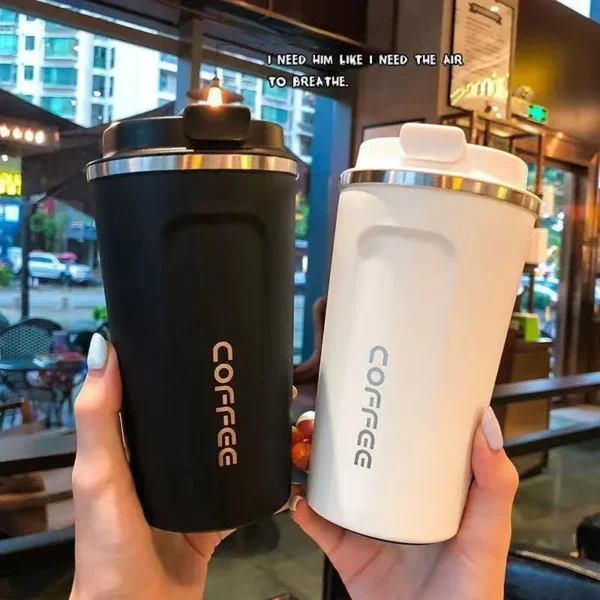 380/510ml Stainless Steel Coffee Cup Travel Thermal Mug Leak-Proof Thermos Bottle Tea Coffee Mug Office Business Style Thermos - Image 2