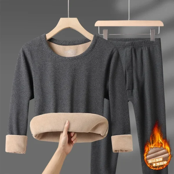 Winter Thermal Underwear Sets Men Women Velvet Tops +Long Pants Comfortable Skin-friendly Elastic Thickening Warm 2 Piece Set - Image 2