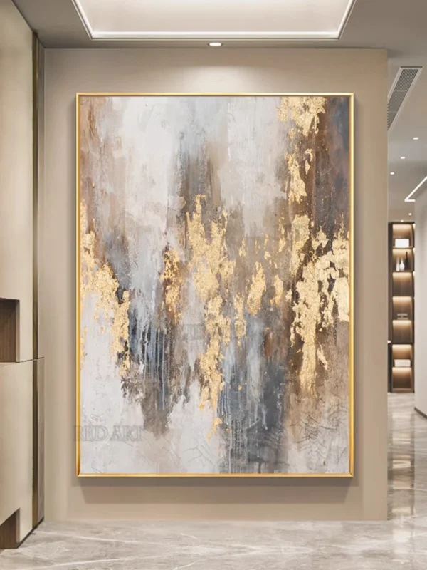 Large Size Contemporary Hand-painted Abstract Picture Golden Foil Oil Paintings On Canvas Bedroom Home Decoration Unframed - Image 7