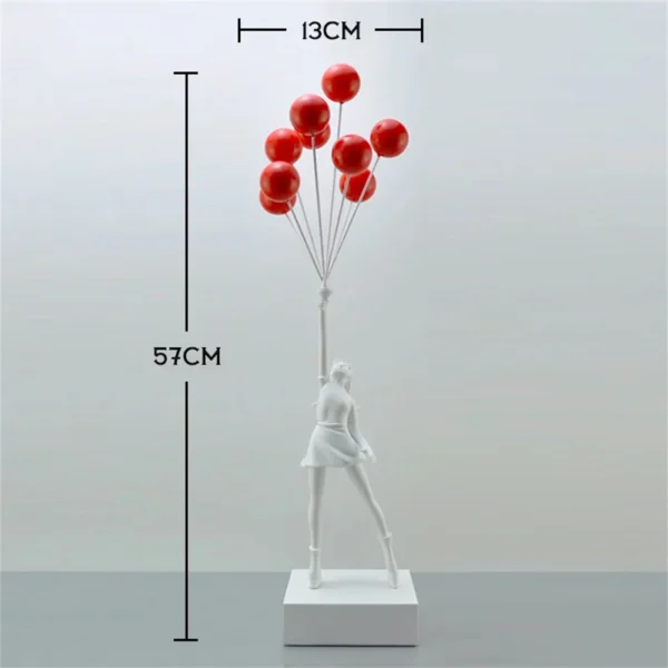 Banksy Style Sculpture Nordic Modern Flying Balloon Girl Art Figurine Home Decor Balloon Girls Resin Statue Room Decoration - Image 12