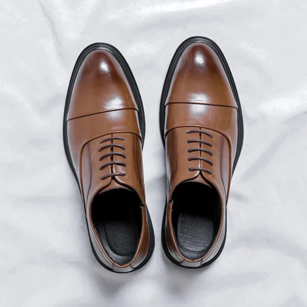 Brand Men Genuine Leather Shoes Black Wedding Bride For Formal Party Dress OEM Italian Men Shoes Casual Soft Casual Shoes - Image 5