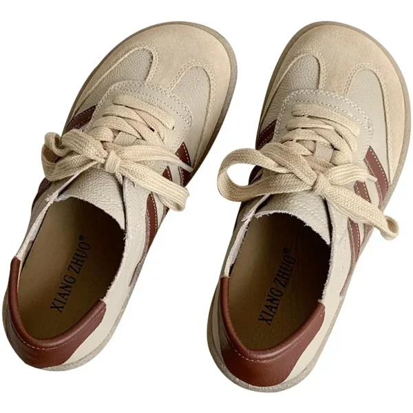 Leather cowhide German training shoes women's college style casual shoes 2024 new soft-soled flat-soled sports shoes - Image 5