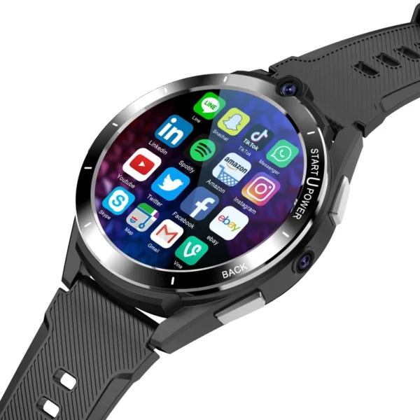 1800mAh 8 million pixels dual camera 1.6 inch 400*400 HD round screen SIM 4G full Netcom call 6+128GB Android phone smart watch - Image 2