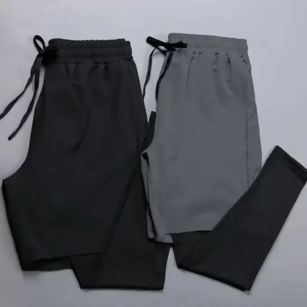 Two-piece Illusion Men's Sports Trousers Quick Dry Elastic Basketball Training Pants Summer Thin Fitness Running Casual Pants - Image 2