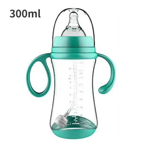 Baby Silicone Feeding Bottles Infant Drop-proof Milk Bottle with Straw Child Anti-hot Handle Drinking Bottle Baby Milk Feeding - Image 7