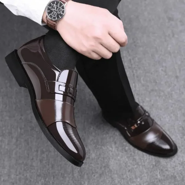 New men's formal leather Shoes Casual business non slip footwear Fashion minimalist work shoes Comfortable male flat Zapatillas - Image 4