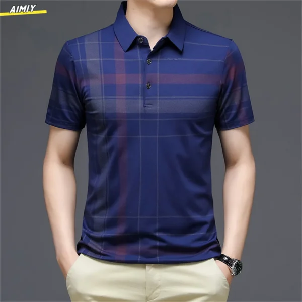 Men's Polo Shirt Business Casual Summer Short Sleeves Tops Pattern Print Button T Shirt Loose Clothes Fashion Polo T Shirt - Image 9