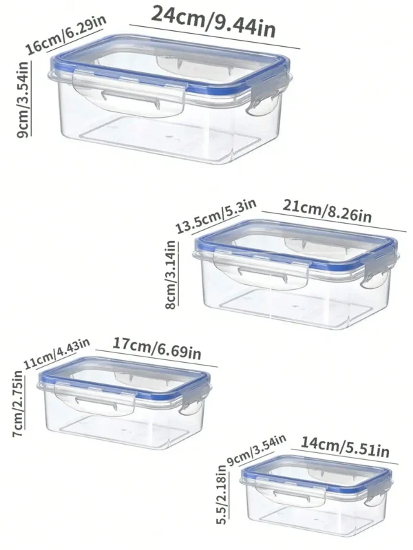 Sealed rectangular refrigerator storage box with lid Plastic crisper microwave heating lunch box with lid office workers - Image 4