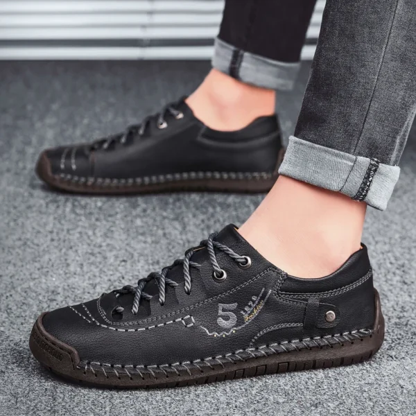 Men Leather Shoes Outdoor Comfortable High Quality Fashion Soft Homme Ankle Non-slip Flats Casual Moccasin Handmade Big Size 48 - Image 5