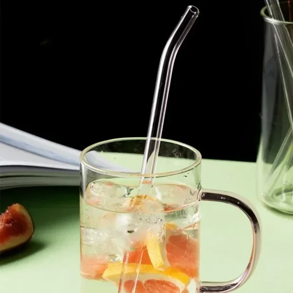 1Pc 200*8mm Clear Glass Straws For Smoothies Cocktails Drinking Straws Healthy Reusable Eco Friendly Drinkware Accessory