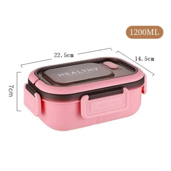 Lunch Box with Tableware for Office Workers Square Divided Microwave Oven Bento Box Leakproof Food Container for Picnic Camping - Image 5