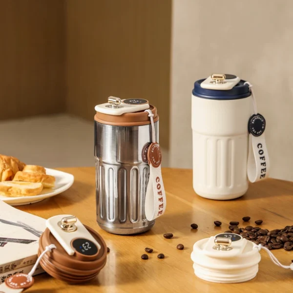 450ml Thermos Bottle Smart Display Temperature 316 Stainless Steel Vacuum Cup Office Coffee Cup Business Portable Thermal Mug