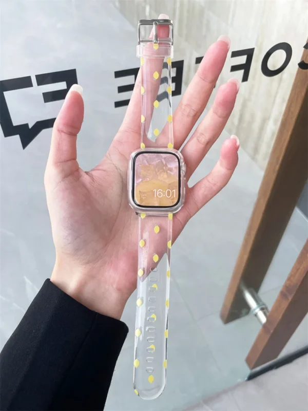 New Fruit Transparent Strap + Case For  Watch Band 38 42 40 44mm Cute Summer For iWatch 49Ultra 7 6 5 41 45 Women Bracelet - Image 3