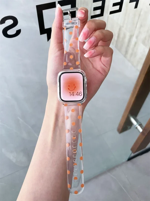 New Fruit Transparent Strap + Case For  Watch Band 38 42 40 44mm Cute Summer For iWatch 49Ultra 7 6 5 41 45 Women Bracelet - Image 7