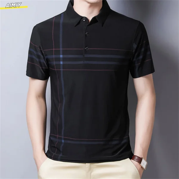 Men's Polo Shirt Business Casual Summer Short Sleeves Tops Pattern Print Button T Shirt Loose Clothes Fashion Polo T Shirt - Image 11