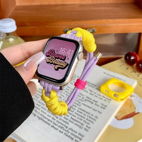 Korea Case+Strap 49mm For  Watch 45mm 40mm 41mm 38 40 44mm Correa Women Watchband For iwatch 8 SE 7 6 5 Umbrella Rope Band - Image 7