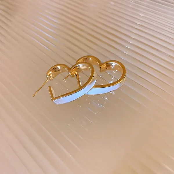 LATS Light Luxury Sweet Love Hoop Earrings Geometric Metal Shiny Zircon Heart Cool Earring 2022 Korean Simple Fashion Jewelry - Image 12