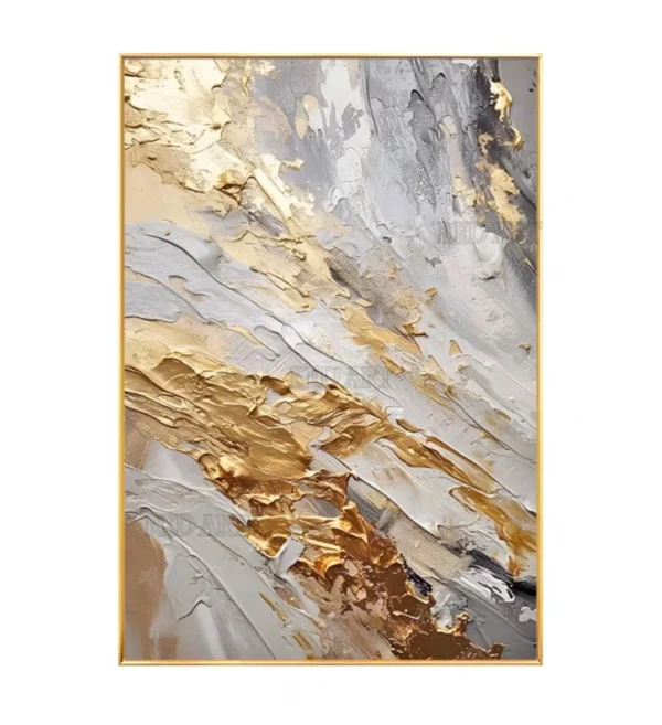 Large Size Contemporary Hand-painted Abstract Picture Golden Foil Oil Paintings On Canvas Bedroom Home Decoration Unframed - Image 9