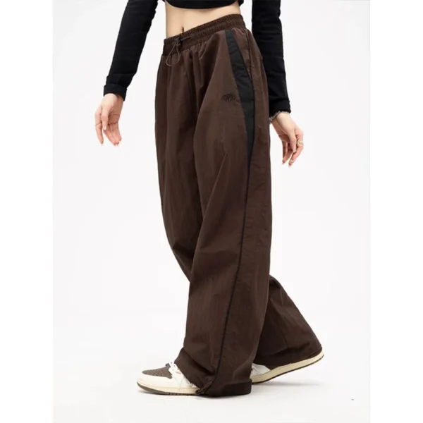 Women Casual Baggy Cargo Pants Drawstring Streetwear Loose Oversized Wide Leg Pant Sport Vintage Hip Hop Y2K Joggers Trousers - Image 4