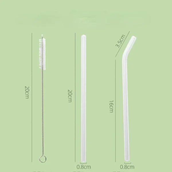 1Pc 200*8mm Clear Glass Straws For Smoothies Cocktails Drinking Straws Healthy Reusable Eco Friendly Drinkware Accessory - Image 6