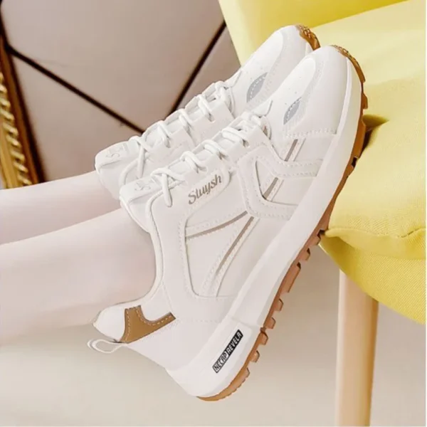 Versatile Women's Fashionable Running Shoes With Thick Sole Anti-Slip Genuine Leather Sport Shoes Autumn New Arrival - Image 2