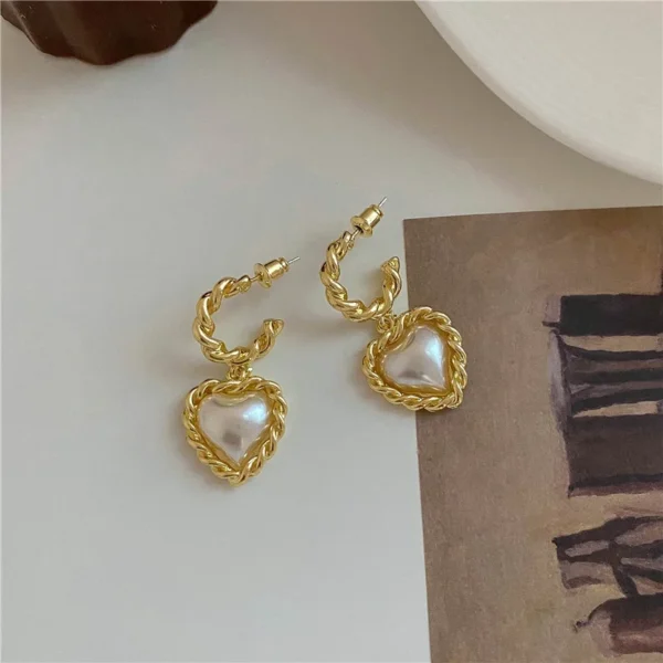 LATS Light Luxury Sweet Love Hoop Earrings Geometric Metal Shiny Zircon Heart Cool Earring 2022 Korean Simple Fashion Jewelry - Image 10