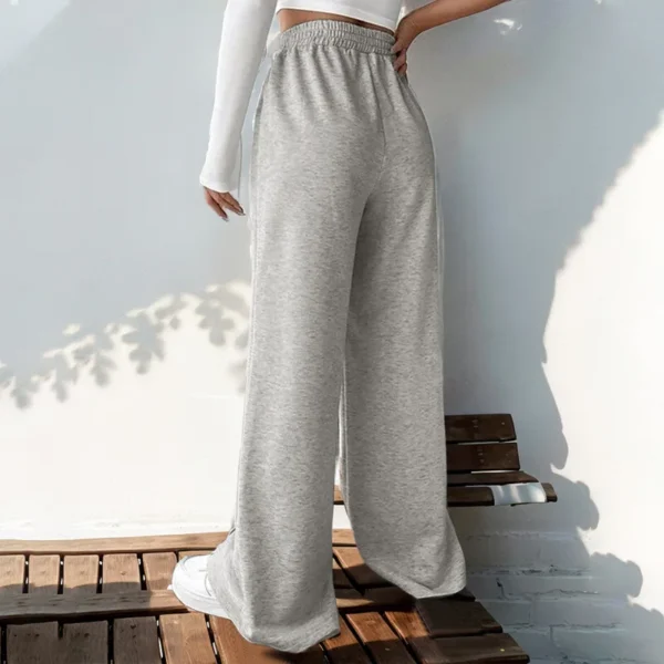 Women's pants 2024 new European and American casual elastic V-shaped high waisted spliced wide leg pants - Image 4