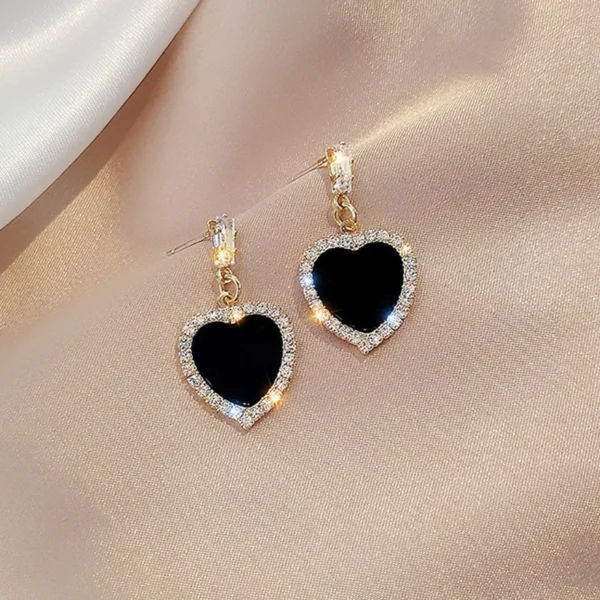 LATS Light Luxury Sweet Love Hoop Earrings Geometric Metal Shiny Zircon Heart Cool Earring 2022 Korean Simple Fashion Jewelry - Image 18