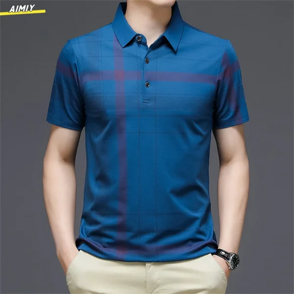 Men's Polo Shirt Business Casual Summer Short Sleeves Tops Pattern Print Button T Shirt Loose Clothes Fashion Polo T Shirt - Image 8