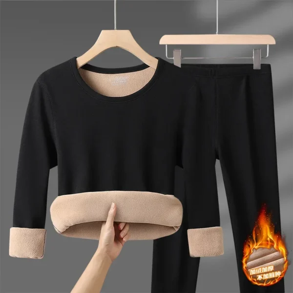 Winter Thermal Underwear Sets Men Women Velvet Tops +Long Pants Comfortable Skin-friendly Elastic Thickening Warm 2 Piece Set - Image 7