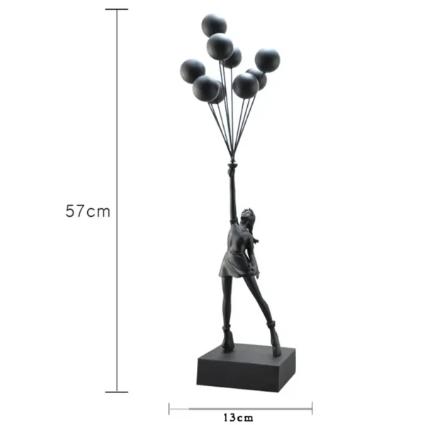 Banksy Style Sculpture Nordic Modern Flying Balloon Girl Art Figurine Home Decor Balloon Girls Resin Statue Room Decoration - Image 5