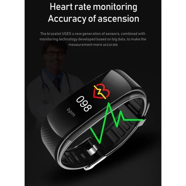 Fitness Bracelet Blood Pressure Measurement Pedometer Smart Band Heart Rate Monitor Waterproof Health Tracker Watch A - Image 2