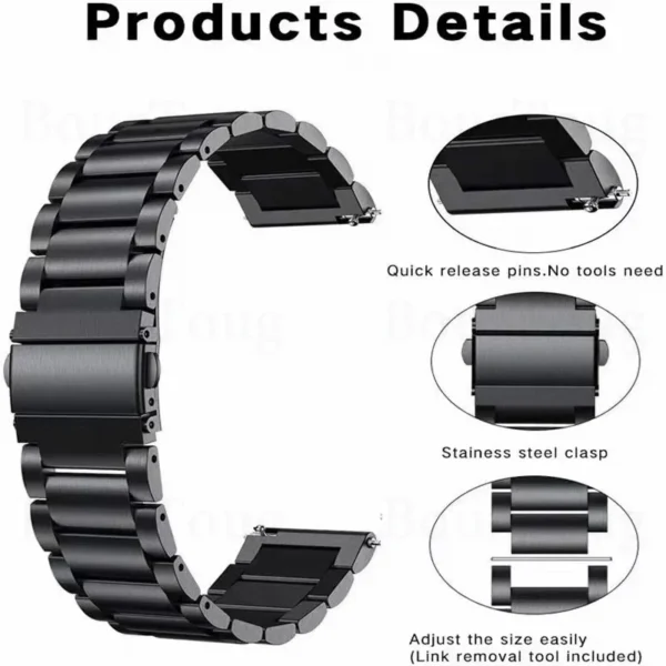 24MM Metal Watch Straps for TicWatch Pro 5 Smartwatch Stainless Steel Band for TicWatch Pro5 Metal Correa Wristband Belt - Image 4