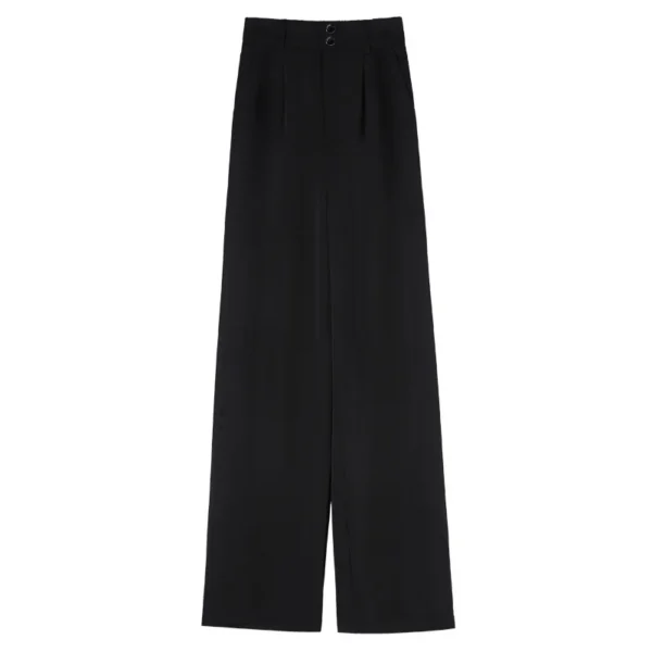 Women'S New Style High Waist Draping Loose Casual Straight Leg Floor Length Trousers Class Professional Wide Pants - Image 6